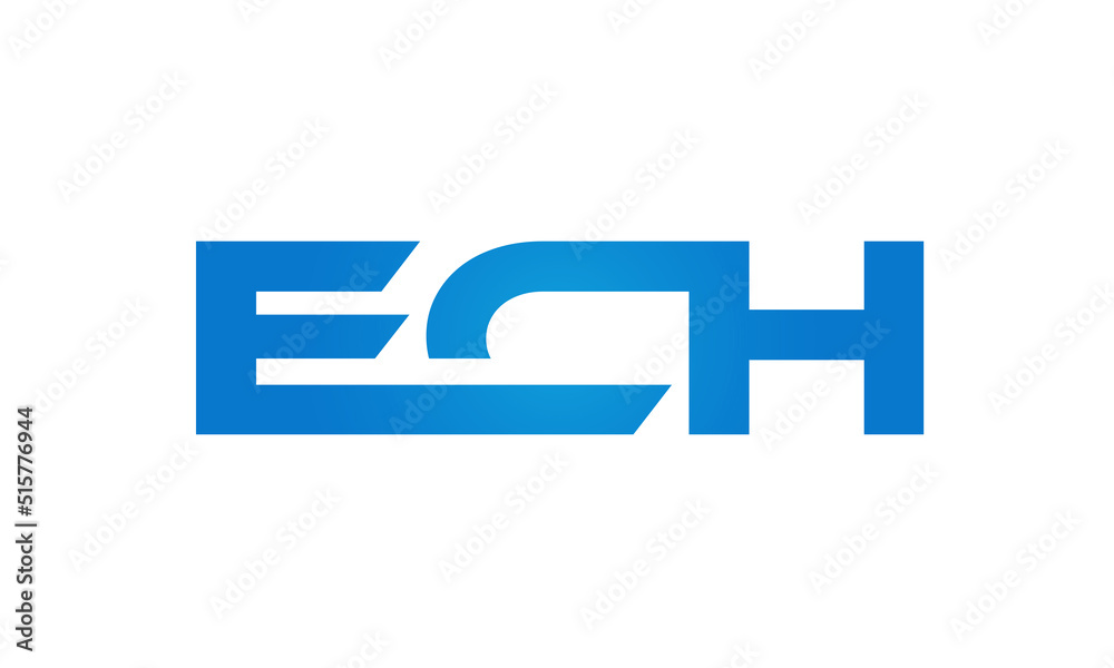 Connected ECH Letters logo Design Linked Chain logo Concept Connected ECH Letters logo Design Linked Chain logo Concept
