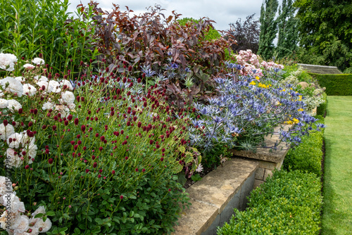 Planting at Bourton House gardens, Morton in Marsh. market town in the Cotswolds, Gloucestershire, England, uk