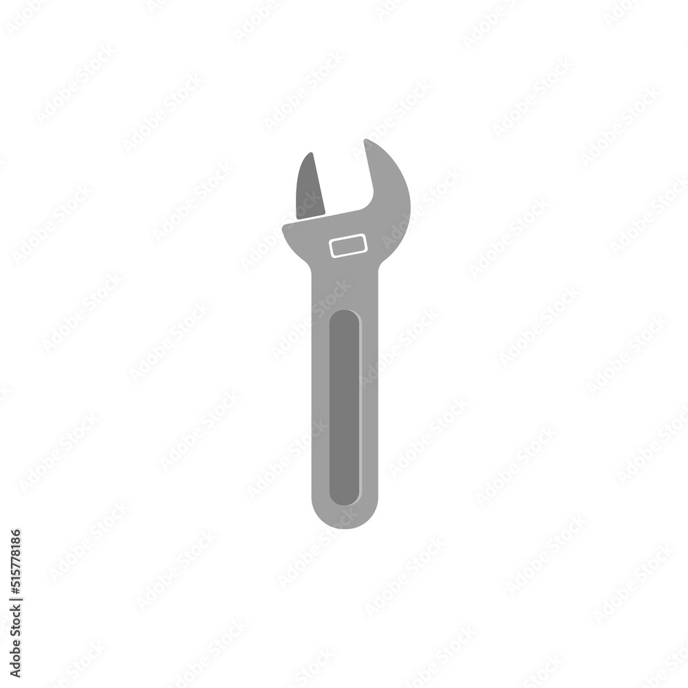 Adjustable wrench grey hand tool on white background Adjustable wrench grey hand tool on white background
