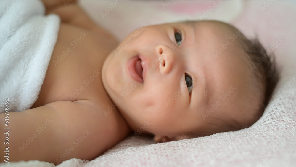 Portrait of Cute new born baby. Portrait of Cute new born baby.