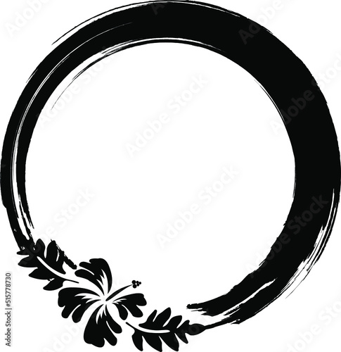 Tropical frame. Summer frame. monogram frame,tropical, hibiscus, hawaii