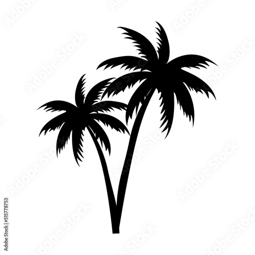 tree icon  palm tree vector silhouette with black and white