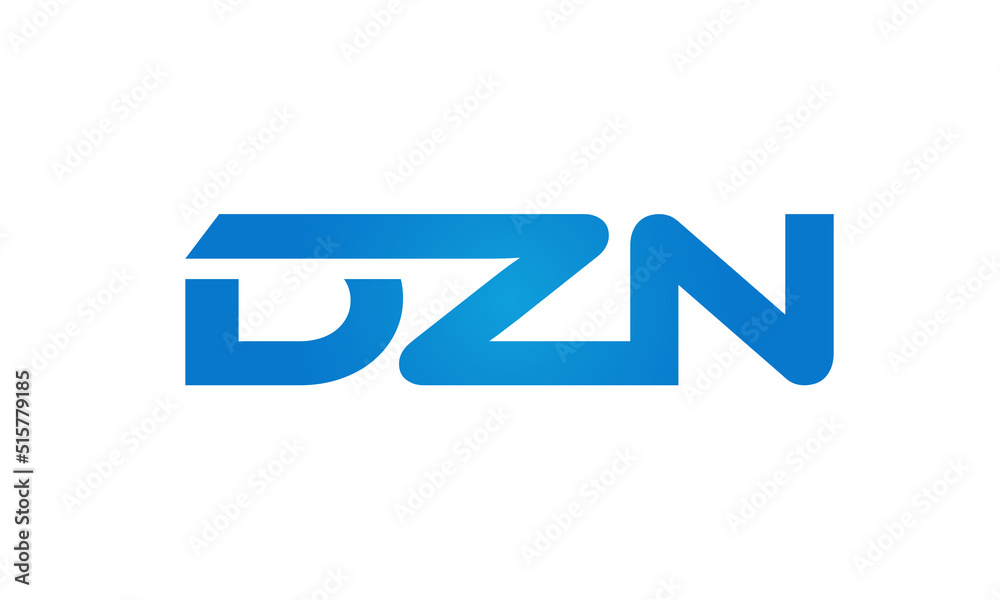 Connected DZN Letters logo Design Linked Chain logo Concept Connected DZN Letters logo Design Linked Chain logo Concept