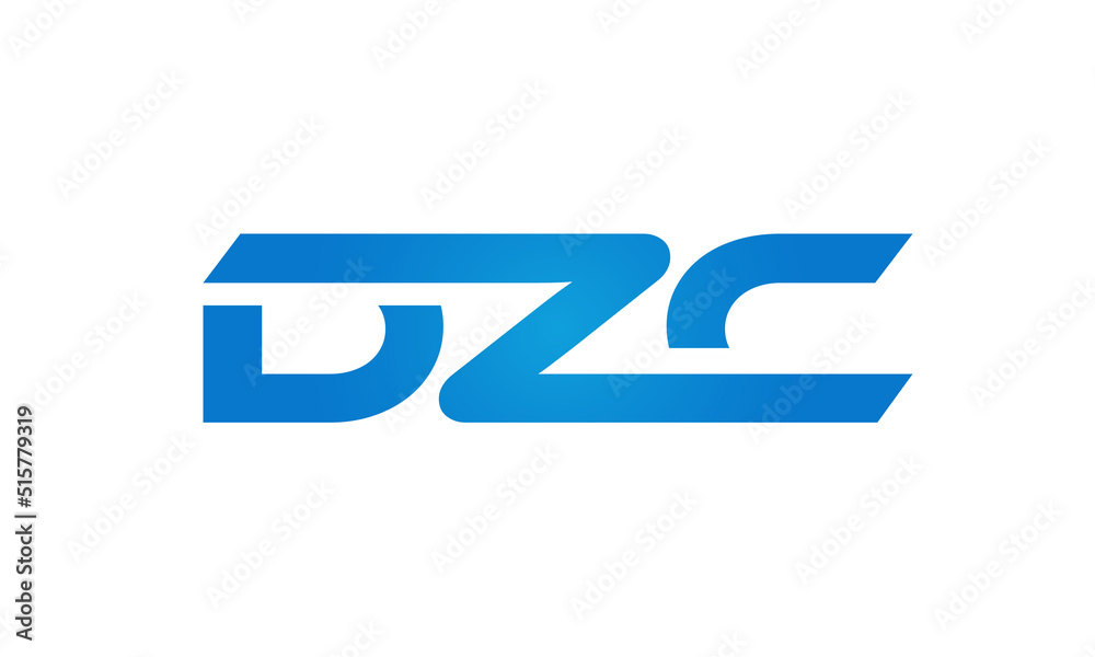 Connected DZC Letters logo Design Linked Chain logo Concept Connected DZC Letters logo Design Linked Chain logo Concept