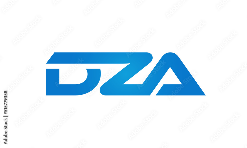 Connected DZA Letters logo Design Linked Chain logo Concept Connected DZA Letters logo Design Linked Chain logo Concept