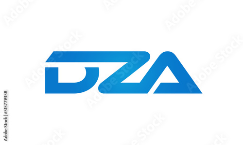 Connected DZA Letters logo Design Linked Chain logo Concept