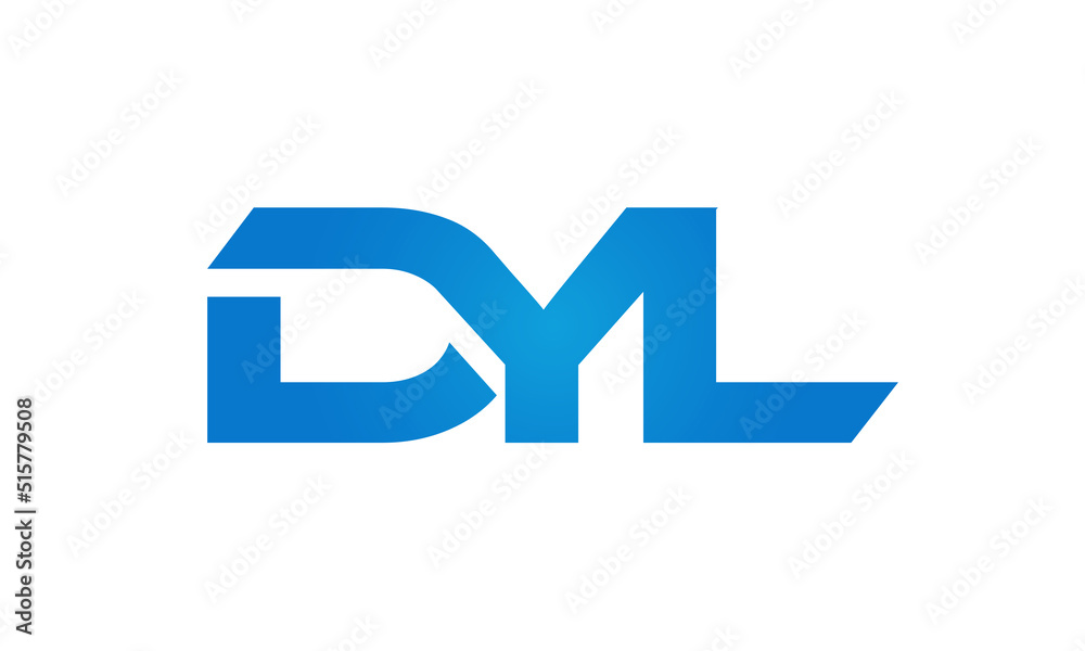 Connected DYL Letters logo Design Linked Chain logo Concept Connected DYL Letters logo Design Linked Chain logo Concept