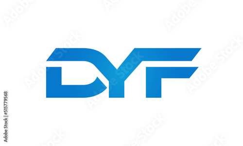 Connected DYF Letters logo Design Linked Chain logo Concept