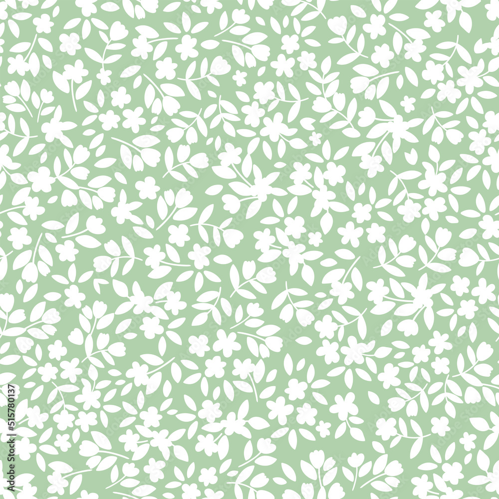 Vintage botanical surface pattern design. Cute floral background. Vector seamless pattern with ditsy flowers. Cottage core wallpaper