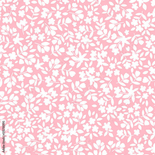 Vintage botanical surface pattern design. Cute floral background. Vector seamless pattern with ditsy flowers. Cottage core wallpaper