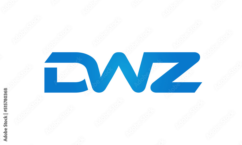 Connected DWZ Letters logo Design Linked Chain logo Concept Connected DWZ Letters logo Design Linked Chain logo Concept