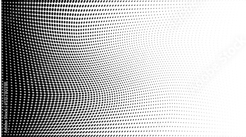 Light gradient halftone dots grunge wide background. Vector illustration 