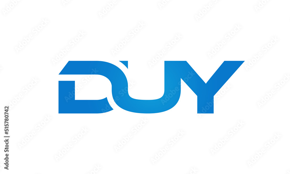 Connected DUY Letters logo Design Linked Chain logo Concept Connected DUY Letters logo Design Linked Chain logo Concept