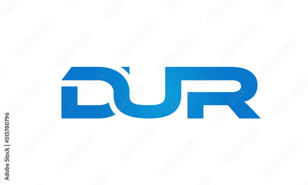 Connected DUR Letters logo Design Linked Chain logo Concept