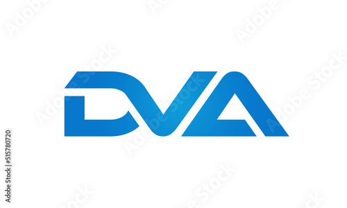 Connected DVA Letters logo Design Linked Chain logo Concept