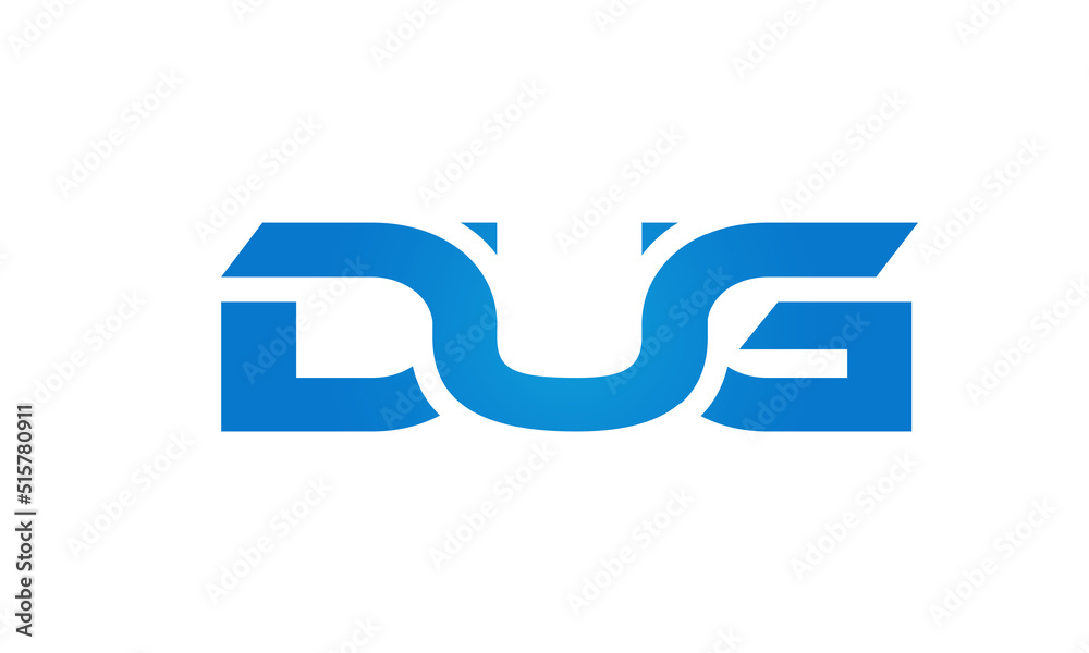 Connected DUG Letters logo Design Linked Chain logo Concept Connected DUG Letters logo Design Linked Chain logo Concept
