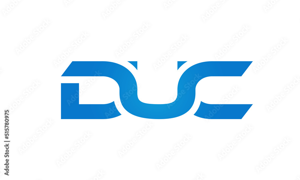 Connected DUC Letters logo Design Linked Chain logo Concept Connected DUC Letters logo Design Linked Chain logo Concept