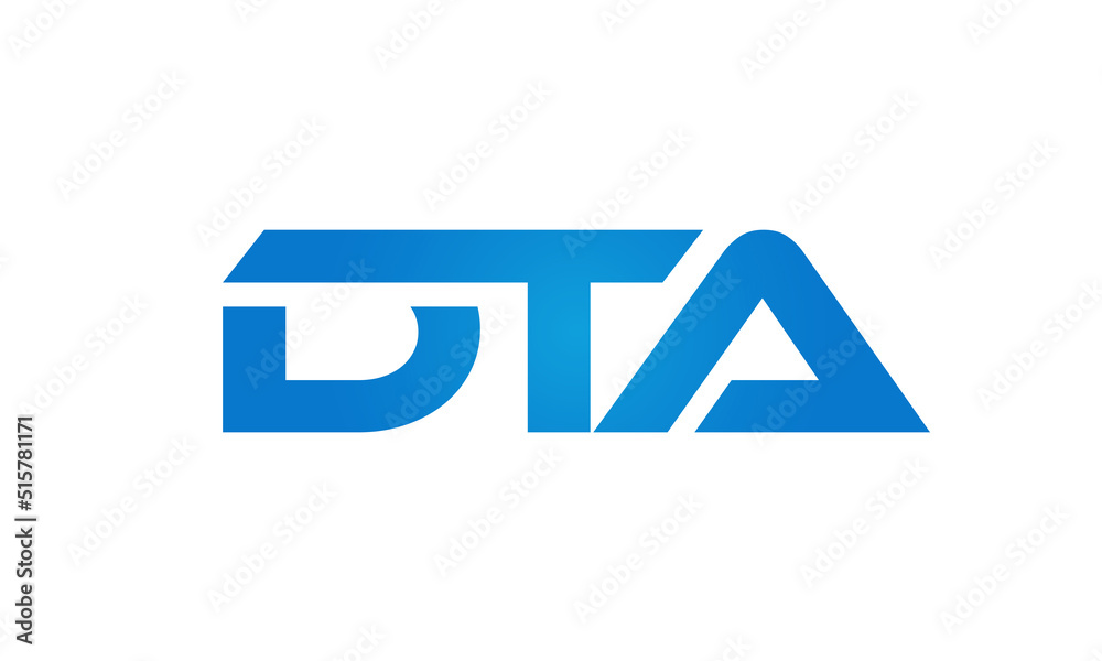 Connected DTA Letters logo Design Linked Chain logo Concept Connected DTA Letters logo Design Linked Chain logo Concept