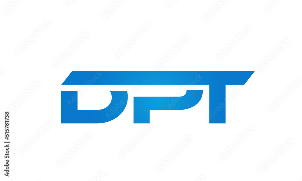 Connected DPT Letters logo Design Linked Chain logo Concept Connected DPT Letters logo Design Linked Chain logo Concept