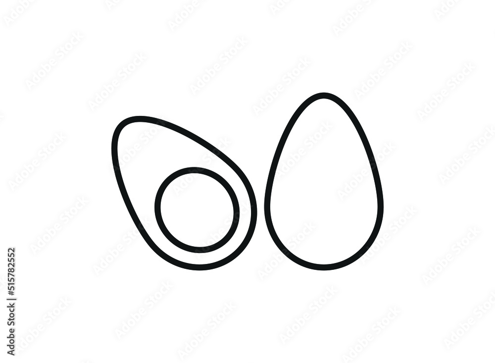 Whole egg and half of egg. Vector illustration. Whole egg and half of egg. Vector illustration.