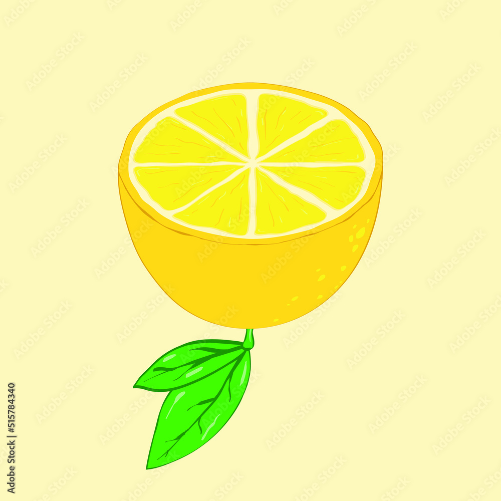 Lemon set. Abstract modern set of lemon icons, whole and sliced ...