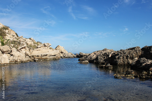rocky coast of the island