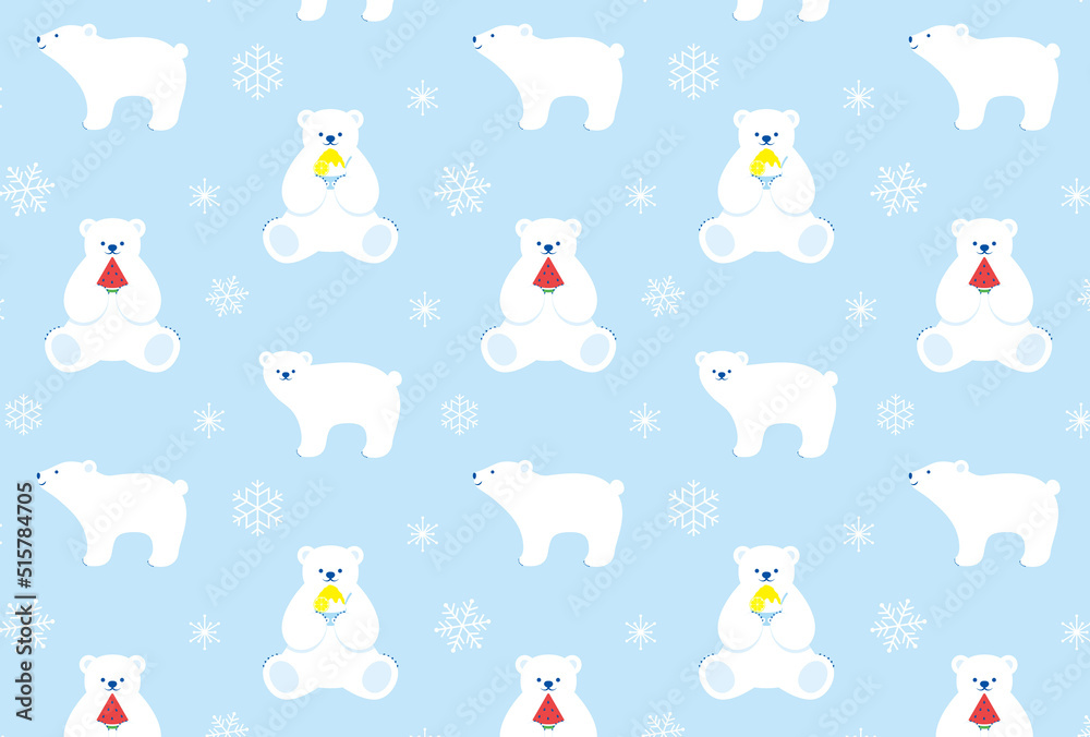 seamless pattern with polar bears for banners, cards, flyers, social media wallpapers, etc.