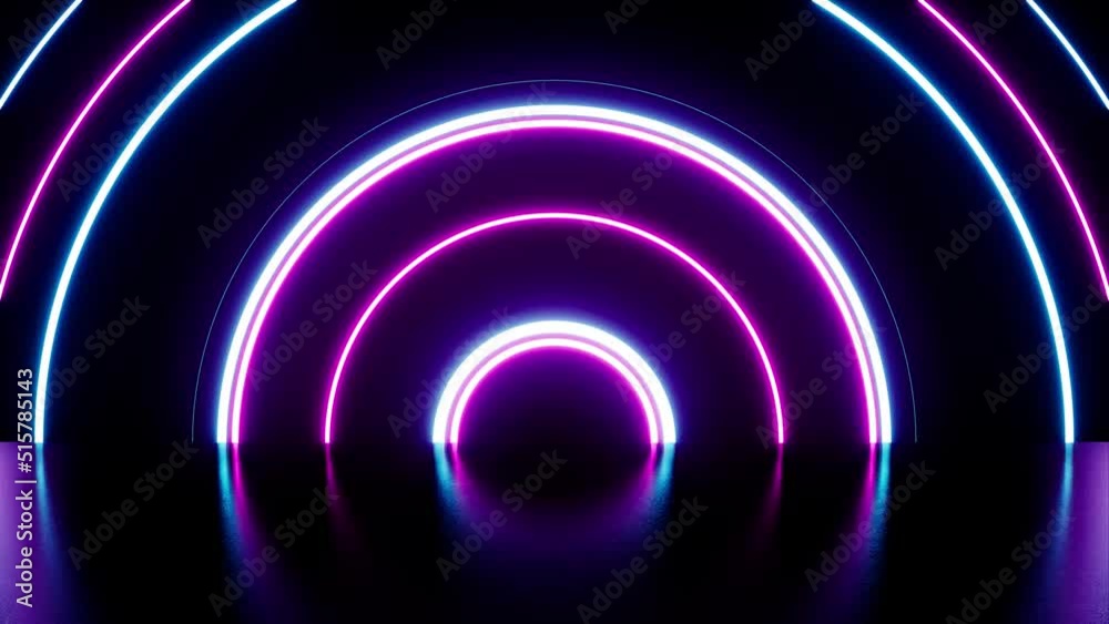 Festival neon circle light floor background