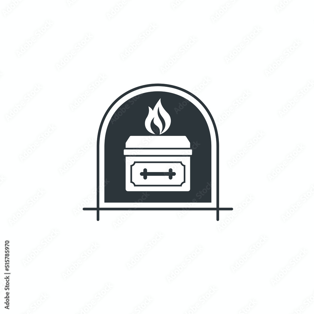 illustration of cremation, cremation icon, vector art. illustration of cremation, cremation icon, vector art.