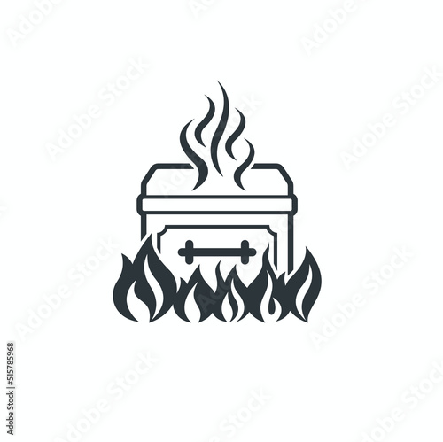 illustration of cremation, cremation icon, vector art.