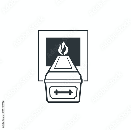 illustration of cremation, cremation icon, vector art.