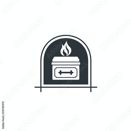 illustration of cremation, cremation icon, vector art.