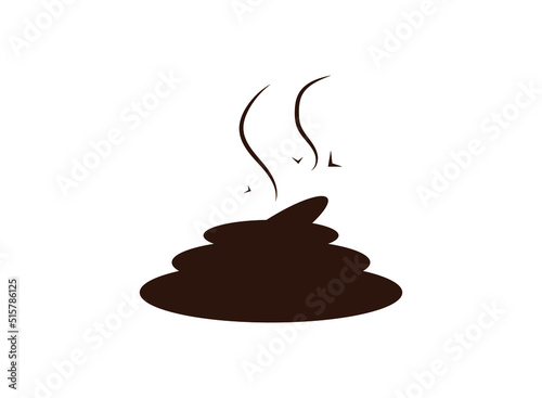 pile of shit icon with shadow. concept of unhygienic, ugly manure, disgust, unclean, nasty, reek, funny, evacuation. flat style trend modern logotype design vector illustration on gray background