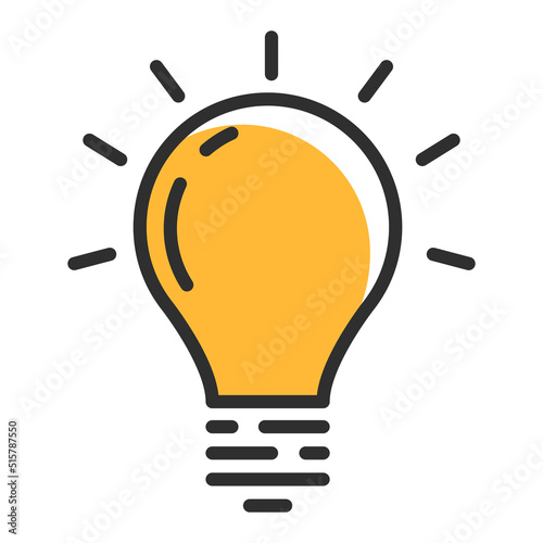 Light bulb line icon. New idea concept logo. Vector illustration