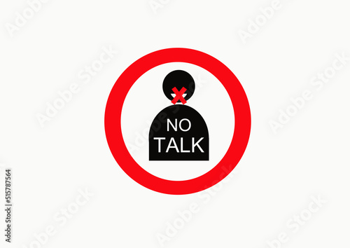 No talking icon with red circle