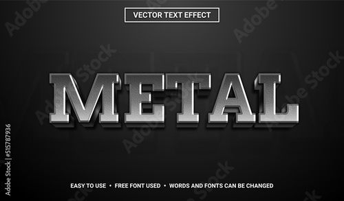 Silver Metal Editable Vector Text Effect