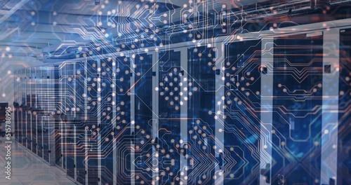 Wallpaper Mural Animation of integrated circuit over servers Torontodigital.ca