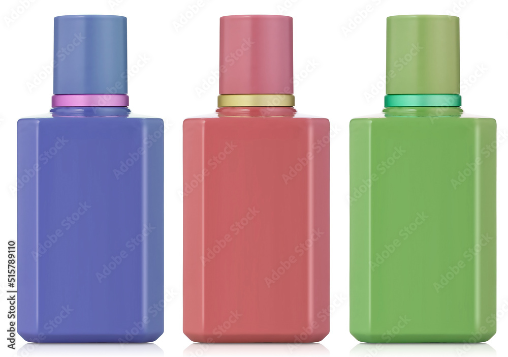 3d render cosmetics bottles mockup