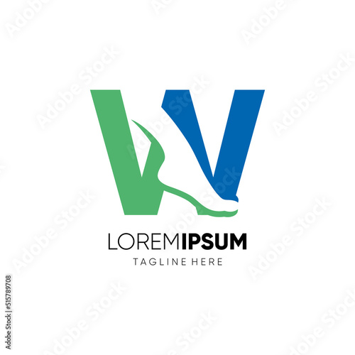 Letter W Foot Care or Ankle Logo Design Vector Icon Graphic Emblem Illustration