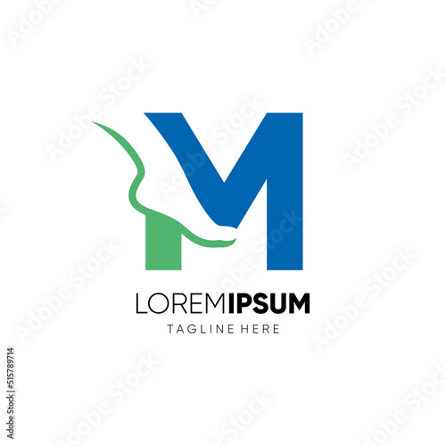 Letter M Foot Care or Ankle Logo Design Vector Icon Graphic Emblem Illustration