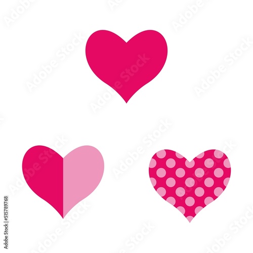 set of pink heart symbol. love decoration for business, card, invitation.