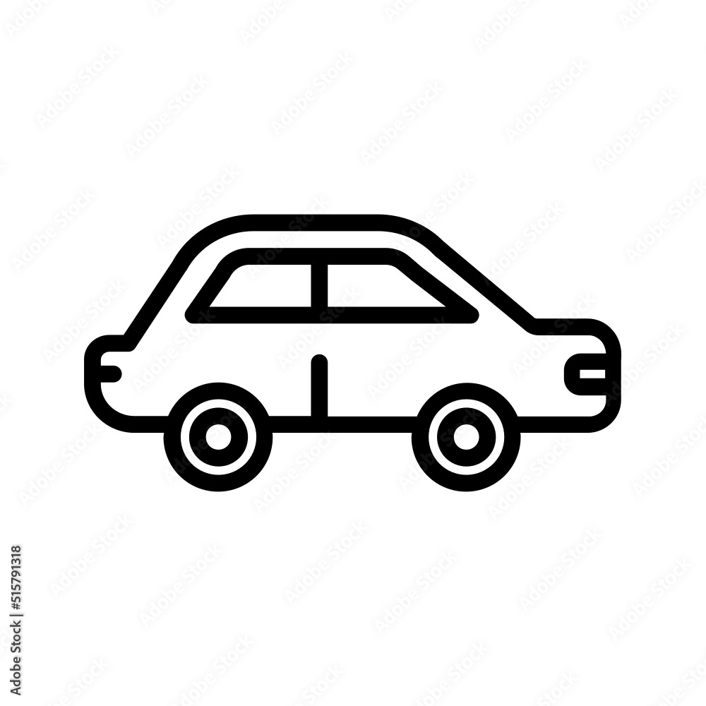 Black line icon for Car