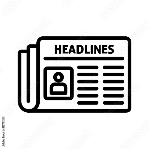 Black line icon for Article