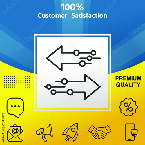 Transfer vector glyph color icon. With yellow and blue background option