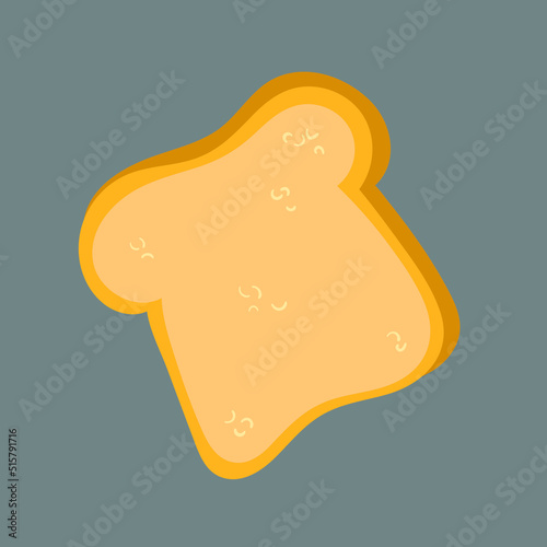 Slice of toasted white bread, illustration