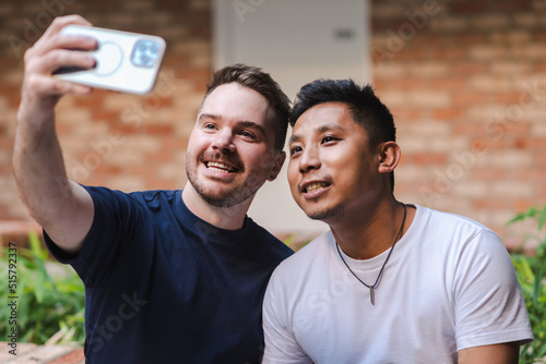 boyfriends taking selfies photo