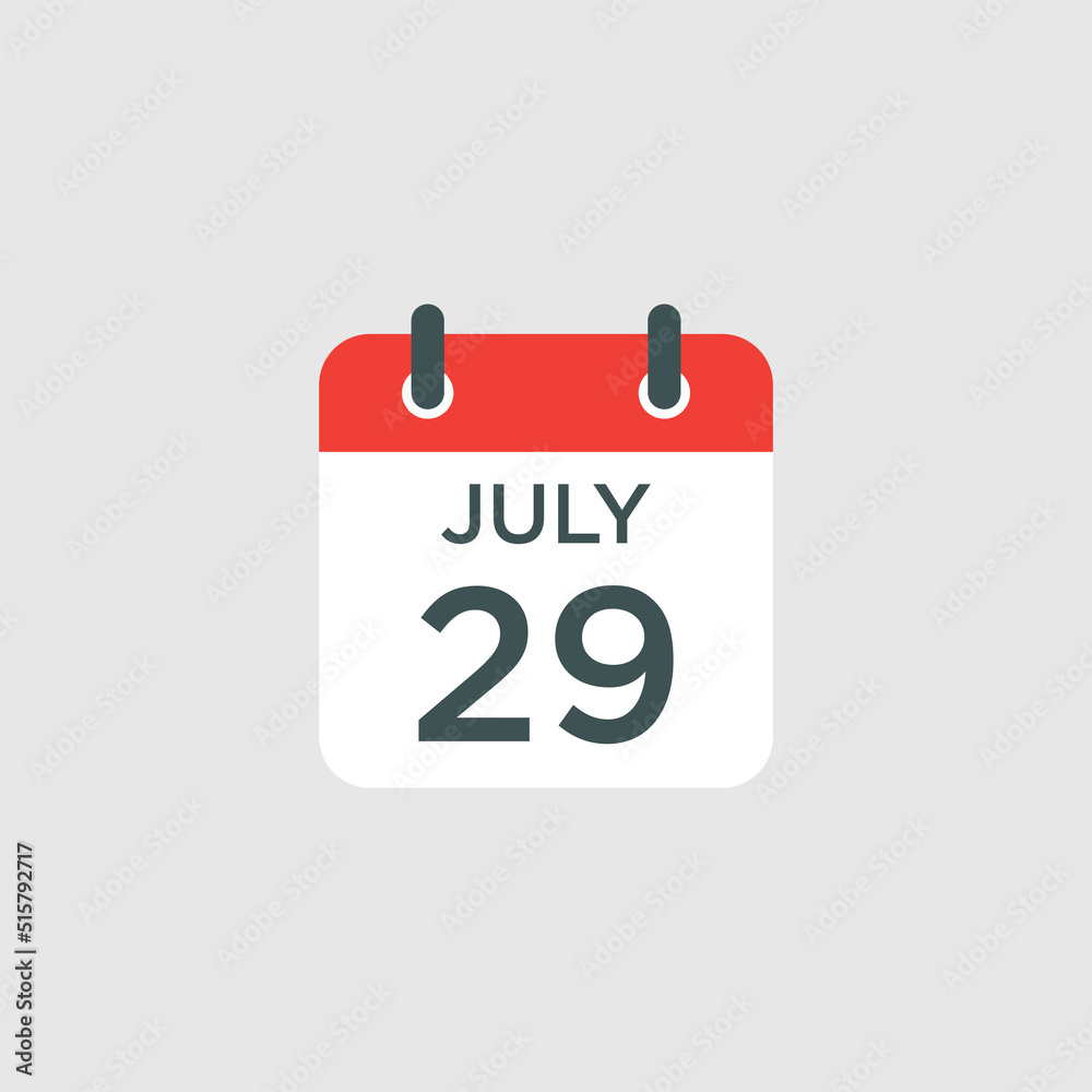 calendar - July 29 icon illustration isolated vector sign symbol calendar - July 29 icon illustration isolated vector sign symbol