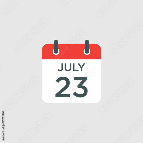 calendar - July 23 icon illustration isolated vector sign symbol