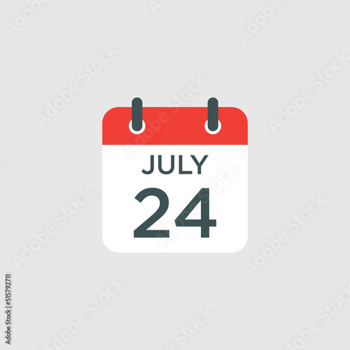 calendar - July 24 icon illustration isolated vector sign symbol