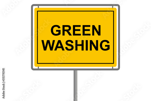 Ortsschild Greenwashing